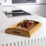 Set of 3 Bamboo Serving Trays with Handles