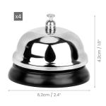 4 Pack Metal Service Bells for Reception & Counter