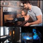 Leather BBQ Gloves - Heat Resistant Fire Mitts