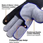 Leather BBQ Gloves - Heat Resistant Fire Mitts