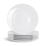 Argon Tableware Set of 6 White Ceramic Plates