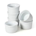 WishDeco Set of 6 White Ceramic Ramekins