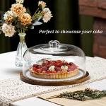 Acacia Wood Cake Stand with Dome Lid