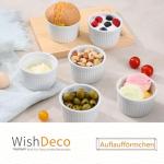 WishDeco Set of 6 White Ceramic Ramekins