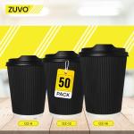 50 Pack Insulated Takeaway Coffee Cups with Lids