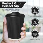 50 Pack Insulated Takeaway Coffee Cups with Lids