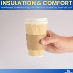 Coffee Cup Sleeves for 12oz & 16oz (100 Pack)