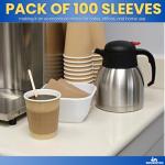 Coffee Cup Sleeves for 12oz & 16oz (100 Pack)