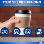 Coffee Cup Sleeves for 12oz & 16oz (100 Pack)