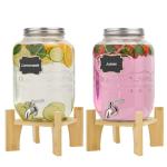 Set of 2 Glass Drink Dispensers with Taps