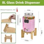 Set of 2 Glass Drink Dispensers with Taps