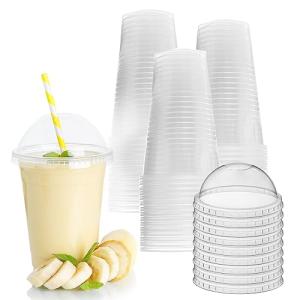Reusable 16 OZ Plastic Smoothie Cups with Lids