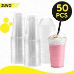Reusable 16 OZ Plastic Smoothie Cups with Lids