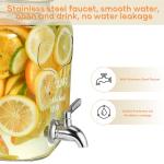 Set of 2 Glass Drink Dispensers with Taps