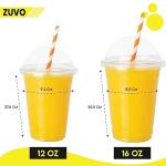 Reusable 16 OZ Plastic Smoothie Cups with Lids