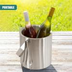Stainless Steel Ice Bucket with Lid & Tongs