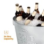 LIVIVO 24L Galvanized Steel Ice Bucket with Handles