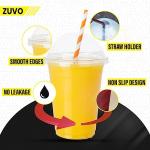 Reusable 16 OZ Plastic Smoothie Cups with Lids