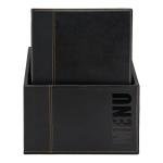 Black Faux Leather A4 Menu Holders with Box