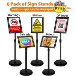 VAIIGO 6-Pack Adjustable Aluminum Menu Sign Holders