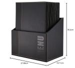Black Faux Leather A4 Menu Holders with Box
