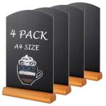 AHAQU 4PCS A4 Tabletop Chalkboard Menu Signs