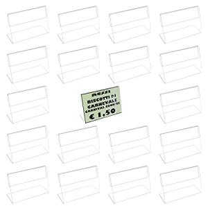 20 Mini Acrylic Sign Display Stands for Labels