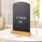 AHAQU 4PCS A4 Tabletop Chalkboard Menu Signs