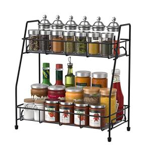BOKIOVIN 2-Tier Spice Rack Organizer for Kitchen