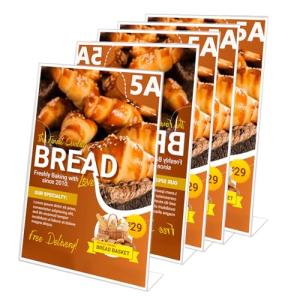 6PCS A4 Acrylic Sign Holders for Menus and Photos