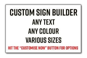 Personalized 5mm Rigid Plastic Sign with Text