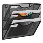 3-Tier Wall-Mounted Document Organizer in Black