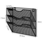 3-Tier Wall-Mounted Document Organizer in Black