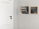 3-Tier Wall-Mounted Document Organizer in Black
