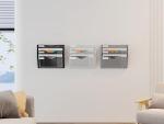 3-Tier Wall-Mounted Document Organizer in Black