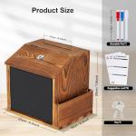 Lockable Wooden Suggestion Box with Blackboard and Accessories