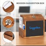 Lockable Wooden Suggestion Box with Blackboard and Accessories