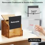 Lockable Wooden Suggestion Box with Blackboard and Accessories