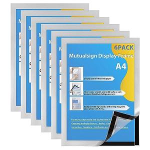 Mutualsign A4 Magnetic Self-Adhesive Sign Holder Set