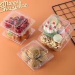 100 Pcs Clear Cake Slice Boxes with Stickers