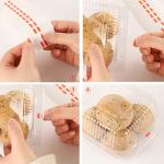 100 Pcs Clear Cake Slice Boxes with Stickers