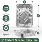 50-Pack Aluminium Foil Food Containers with Lids