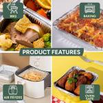 50-Pack Aluminium Foil Food Containers with Lids