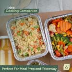 50-Pack Aluminium Foil Food Containers with Lids