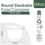 Zuvo 4 oz Plastic Sauce Containers with Lids - 50 Pack