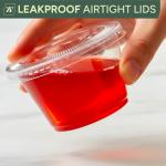 Zuvo 4 oz Plastic Sauce Containers with Lids - 50 Pack