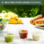 Zuvo 4 oz Plastic Sauce Containers with Lids - 50 Pack