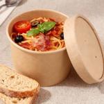 100 Pack Kraft Soup Containers with Lids