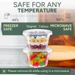 Zuvo 4 oz Plastic Sauce Containers with Lids - 50 Pack