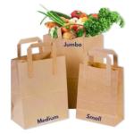 50 Small Brown Kraft Paper Bags with Handles